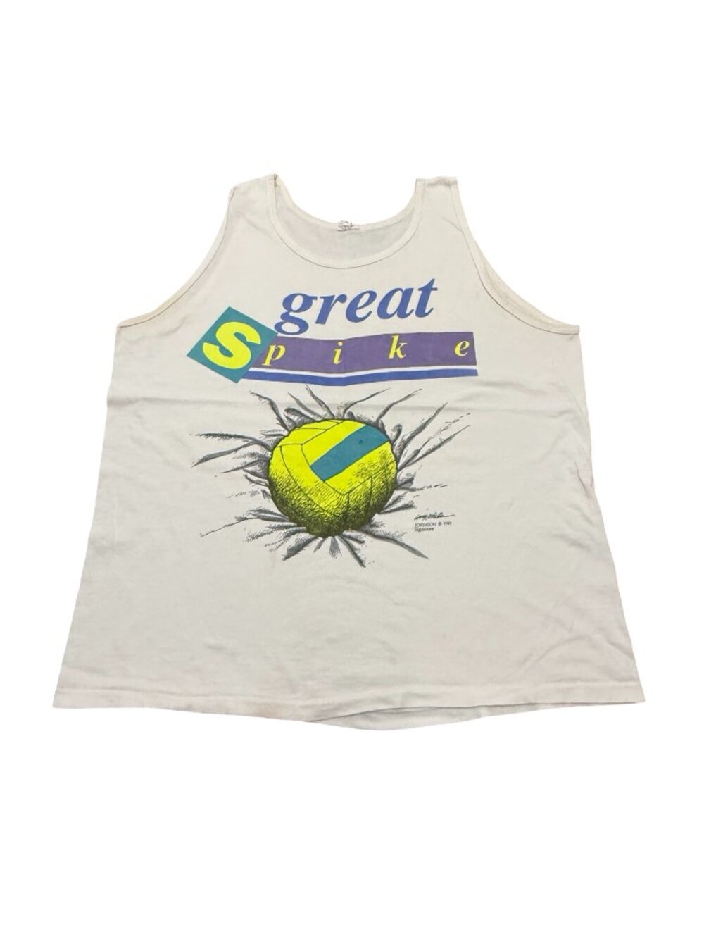 Vintage Great Spike Volleyball Tank Top Made in USA Single Stitch 1991